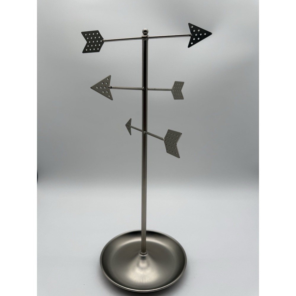 Loft Metal Arrow Jewelry Organizer/Holder Silver Brushed Nickel Bottom Tray
